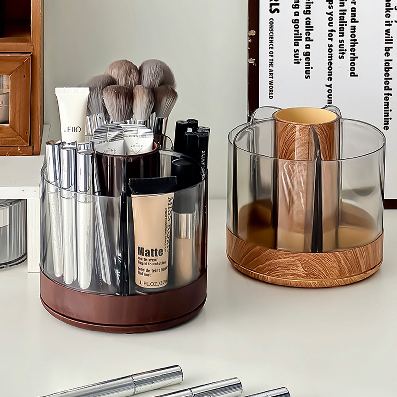 旋转化妆刷收纳筒桌面分格化妆品
