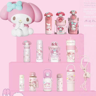 美乐蒂新款三丽鸥凯蒂猫儿童保温杯女吸管小学生上学专用水杯