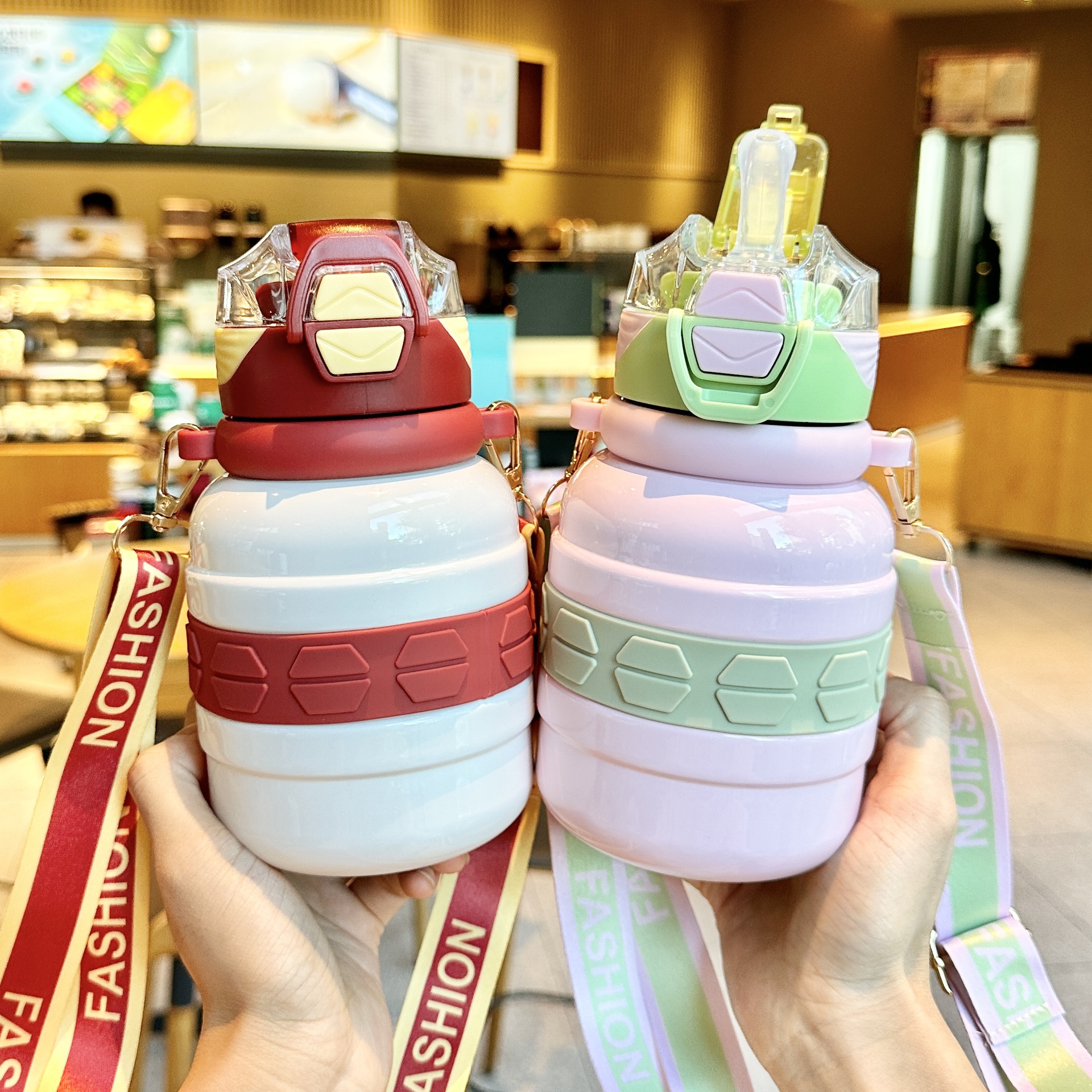 吸管保温杯儿童学生上学专用2025新款高颜值女生士双饮水杯子