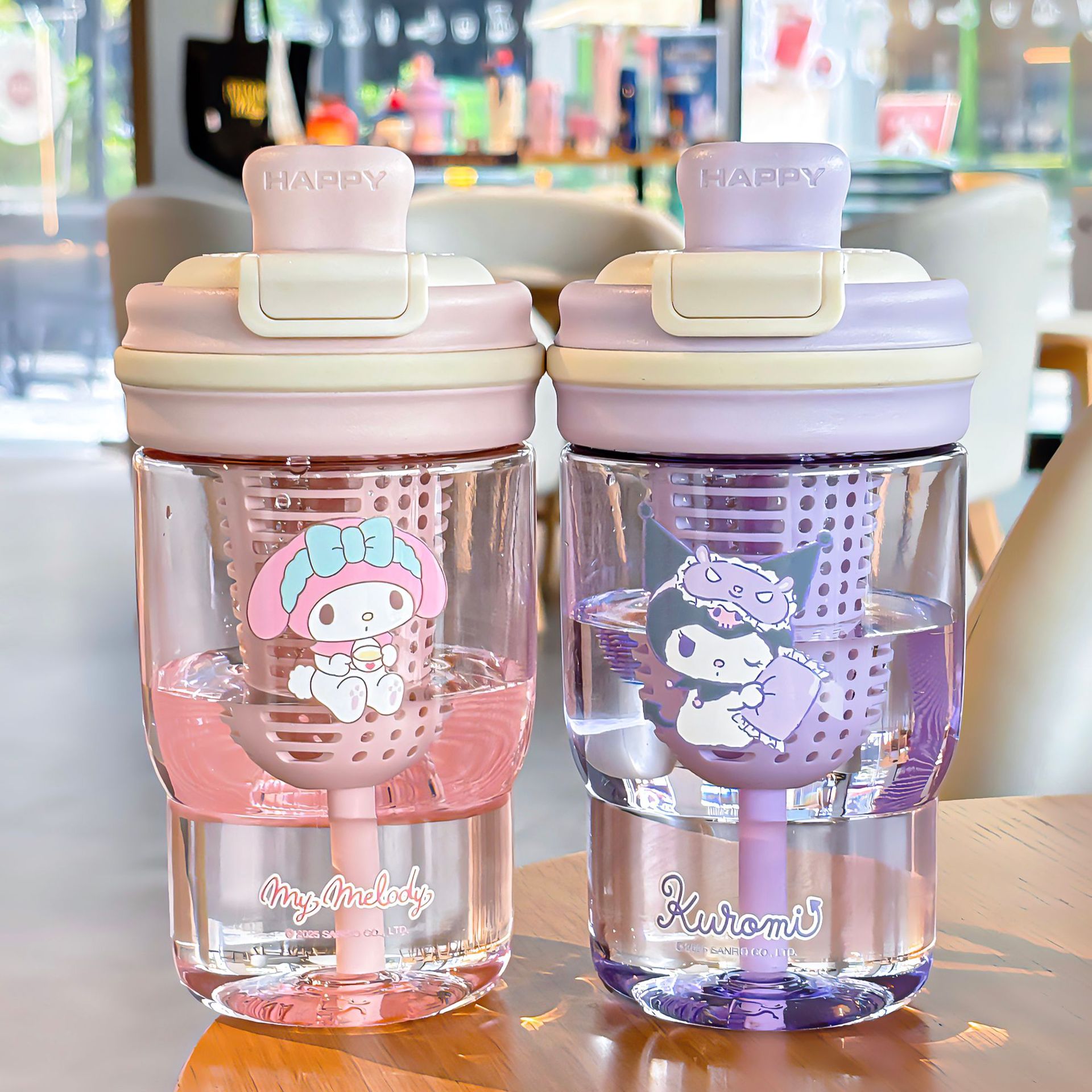 库洛米水杯儿童上学专用女孩2025新款学生幼儿园水壶美乐蒂吸管杯