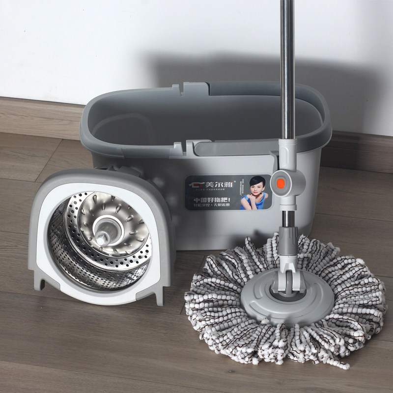美尔雅拖把桶免手洗旋转拖把双驱动地拖自动脱水甩干拖布家用墩布