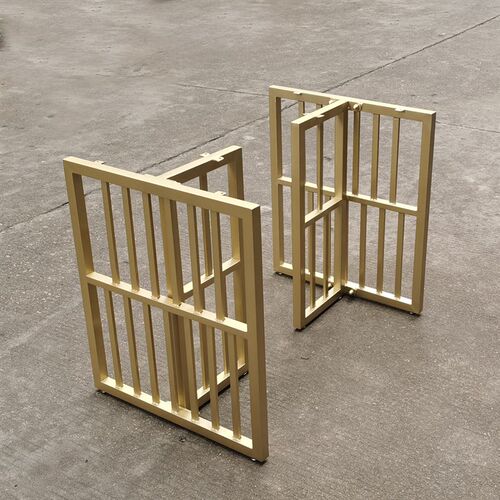 铁艺桌脚办公桌腿大板岩板桌脚茶几桌子桌脚支架黑色框架金属烤漆