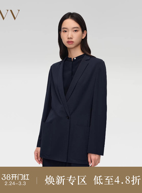 OVV春夏热卖女装修身一粒扣平驳领简约单件西服外套
