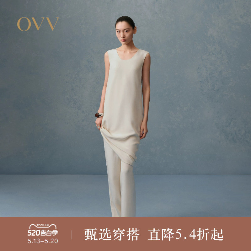 【重磅真丝】OVV春夏热卖女装30MM重绉无袖连衣裙