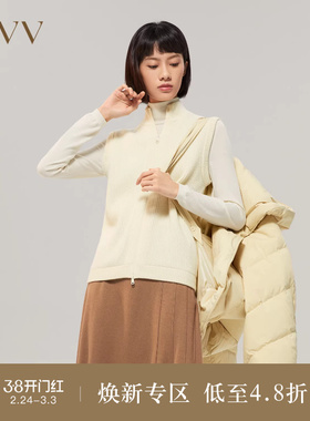 OVVOutlet秋冬女装羊绒羊毛混纺背心易打理羽绒服两件套