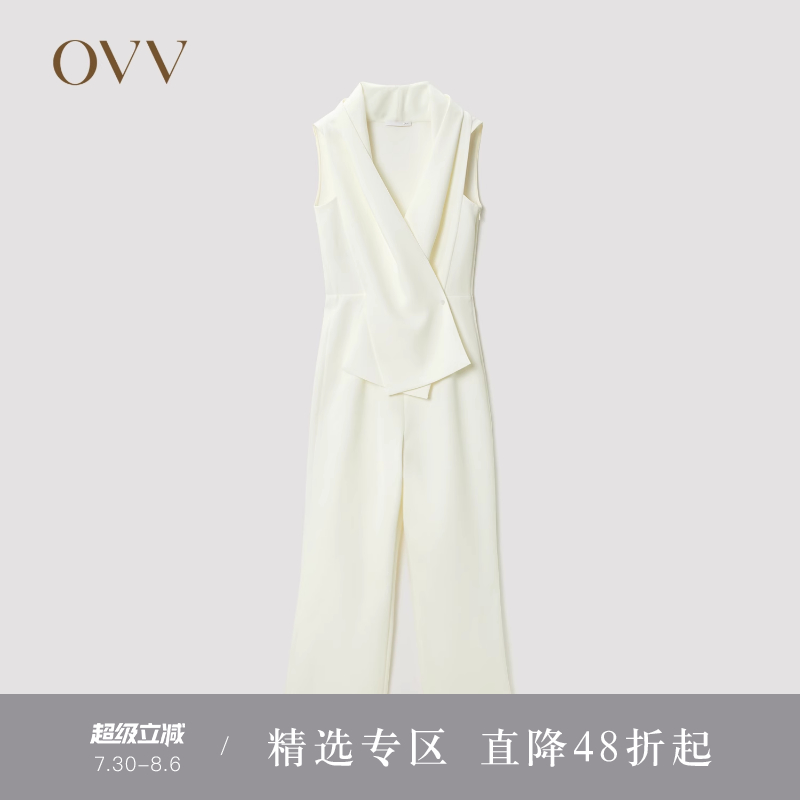 OVVOutlet 春夏热卖女装日本进口面料时尚交叉门襟优雅宽松