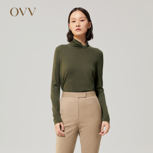 简约大气休闲长袖 OVVOutlet秋冬女装 针织衫 鄂尔多斯羊绒