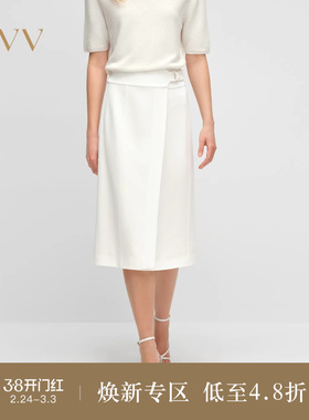 OVV2025春夏新款女装日本进口三醋酸围裹式休闲通勤半身裙
