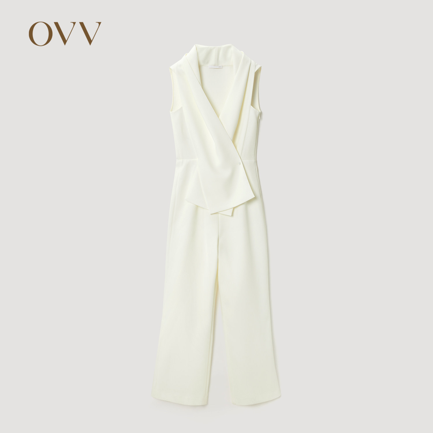 OVVOutlet 春夏热卖女装日本进口面料时尚交叉门襟优雅宽松