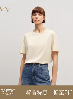 OVV2025秋冬新款女装经典舒适圆领简约基础宽松短袖T恤