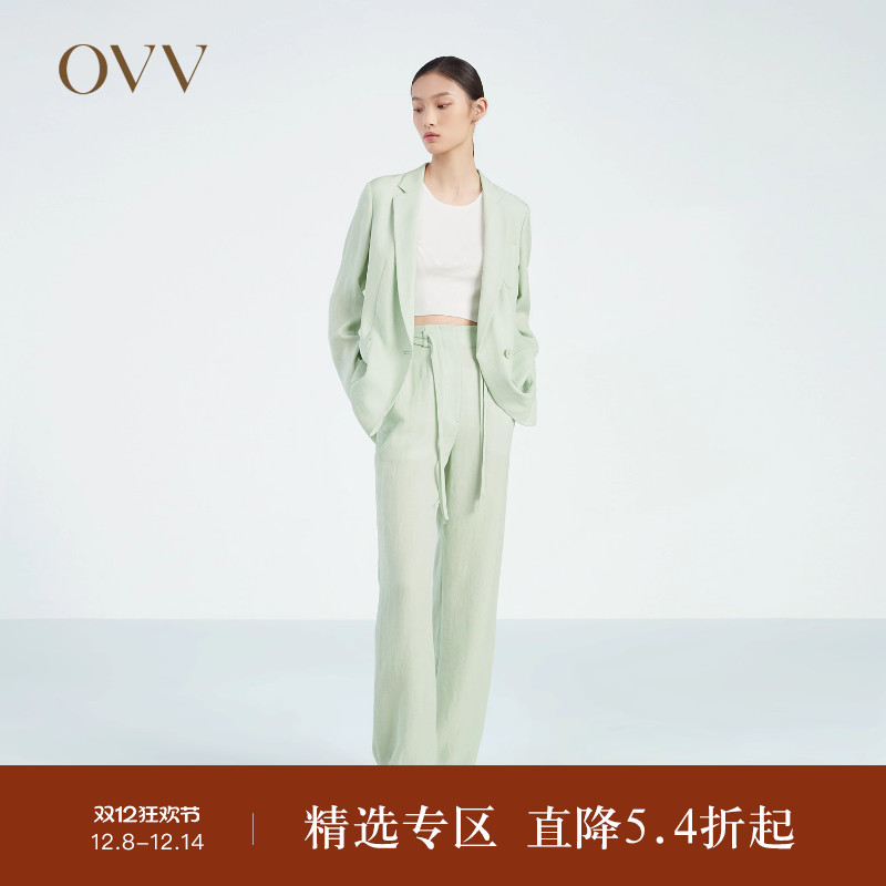 舒适面料 腰部绑带 直筒版型