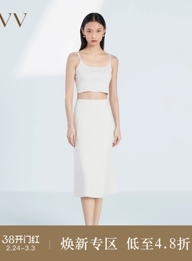 OVV春夏热卖女装桑蚕丝长绒棉混纺双层围裹式针织半身裙