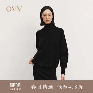针织衫 保暖舒适羊毛混纺休闲高领长袖 女装 OVVOutlet秋冬热卖