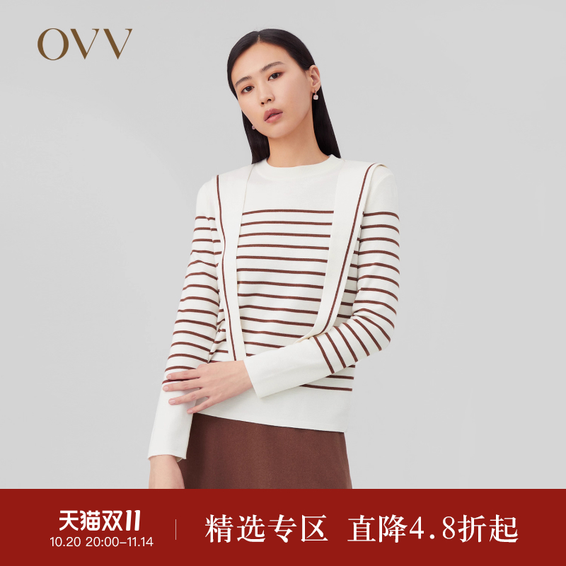 OVV羊毛海军领秋冬长袖针织衫