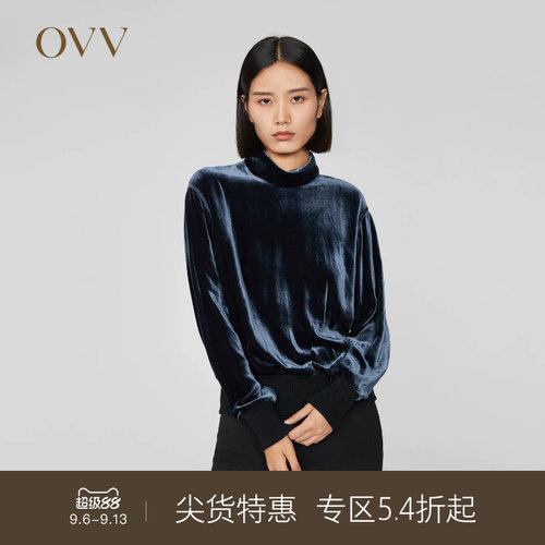 OVV休闲丝绒秋冬长袖上衣