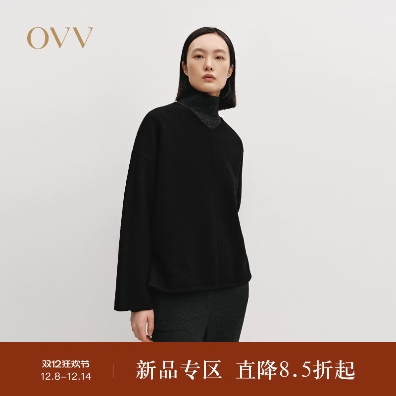 宽松版型 套头V领 舒适羊毛