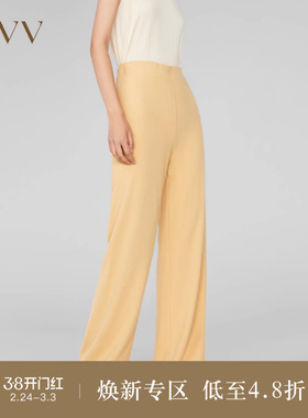 OVV Outlet秋冬新款女装针织羊毛无腰橡筋直筒休闲套装西服裤子