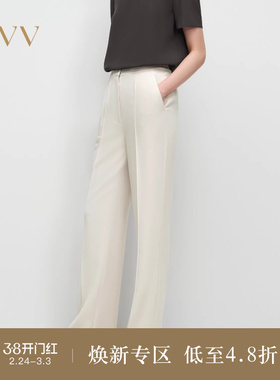 OVV2025春夏新款女装醋酸面料轻松简约直筒休闲西裤