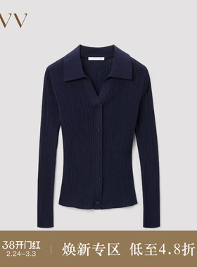 OVVOutlet春夏热卖女丝棉混纺经典舒适柔软长袖针织开衫外套