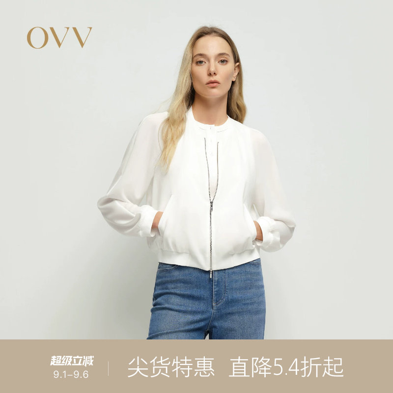 OVV春夏热卖女装日本进口三醋酸面料棒球衫夹克外套图片