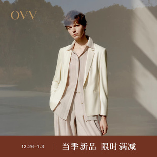 西服外套 平驳领一粒扣简约清爽修身 OVV2025春夏新款 女装