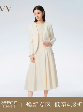 OVV春夏热卖女装弹力舒适假两件欧根纱无领单件西服外套