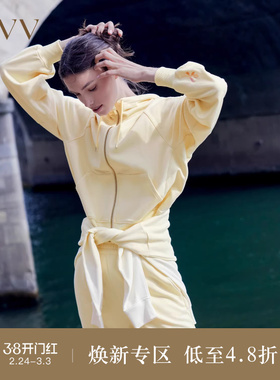 【高级运动系列】OVV秋冬新款女装刺绣连帽卫衣开衫外套