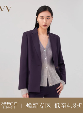 OVVOutlet秋冬热卖女装日本进口三醋酸分割开衩套装西服外套