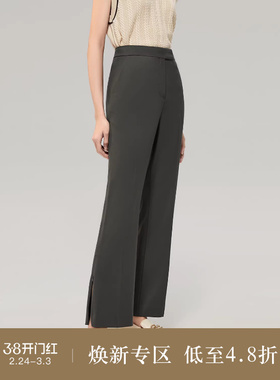 OVVOVVOutlet秋冬女装羊毛混纺垂坠廓形微喇套装西服裤子
