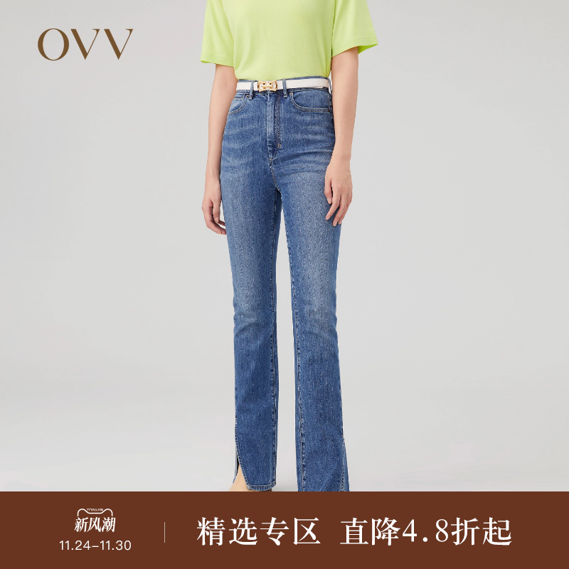 OVV喇叭裤牛仔裤高腰秋冬