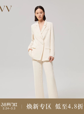 OVV Outlet秋冬女装意大利进口丝绒灯芯绒直筒套装西裤