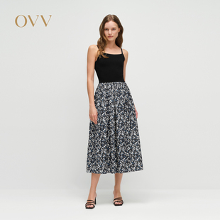 OVV2025春夏新款 風浪漫小碎花印花吊帶裙 優(yōu)雅法式 女裝