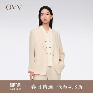一粒扣戗驳领休闲通勤西服外套 经典 OVV春夏热卖 女装