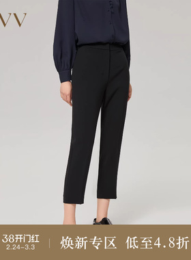 【日本进口三醋酸】OVVOutlet秋冬女装经典烟管裤松紧腰休闲裤