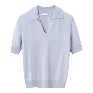 【爱情而已同款】【可机洗黄金羊毛】OVV秋冬polo短袖针织衫