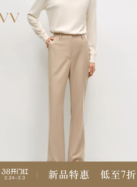 OVVOutlet秋冬热卖女装简约时尚微喇版型休闲通勤羊毛西裤