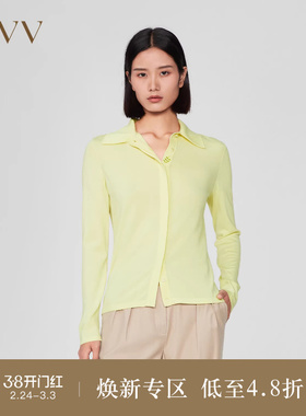 【可机洗黄金羊毛】OVV Outlet秋冬新款女装暗门襟休闲长袖针织衫