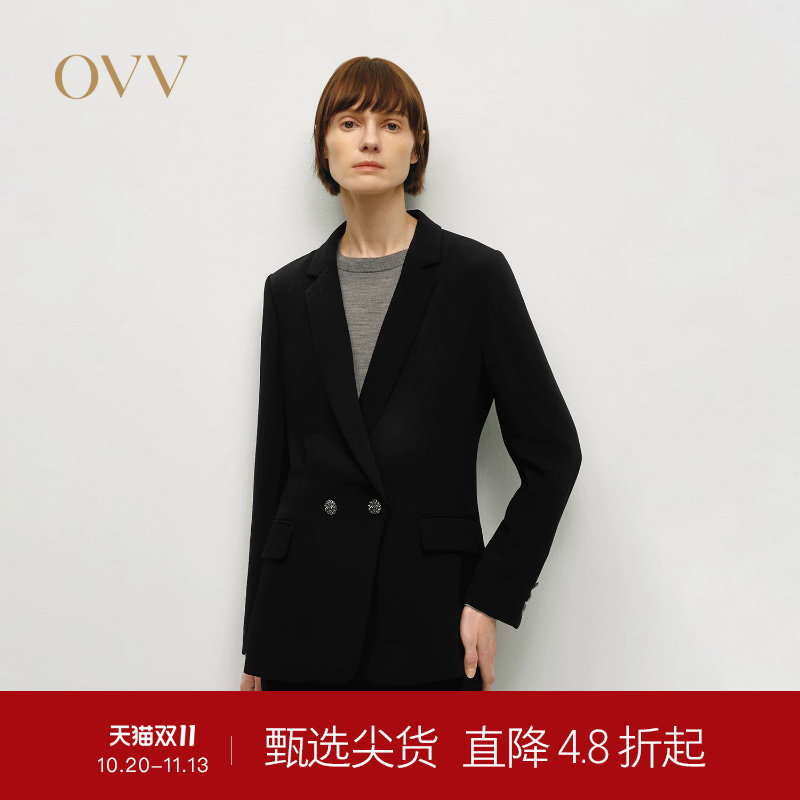 OVVOutlet秋冬热卖女装平驳领修身职场商务休闲西服外套