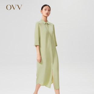 女装 OVV春夏热卖 连衣裙 重磅真丝 23MM重绉金属链条衬衫