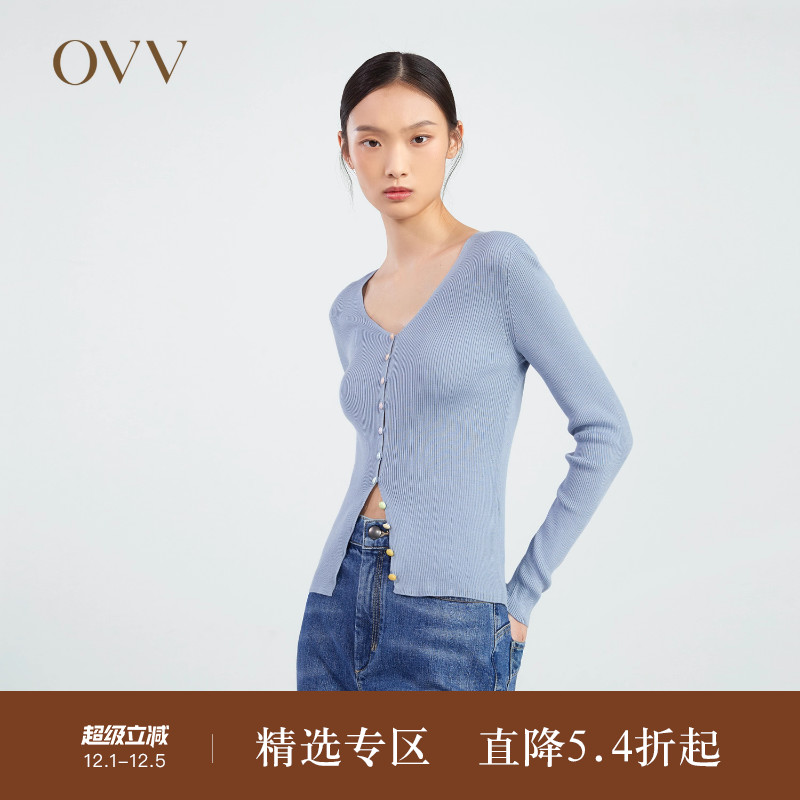 OVV长袖针织衫春夏桑蚕丝