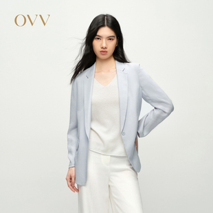 OVV2025春夏新款 日本进口三醋酸面料清爽一粒扣西服 女装