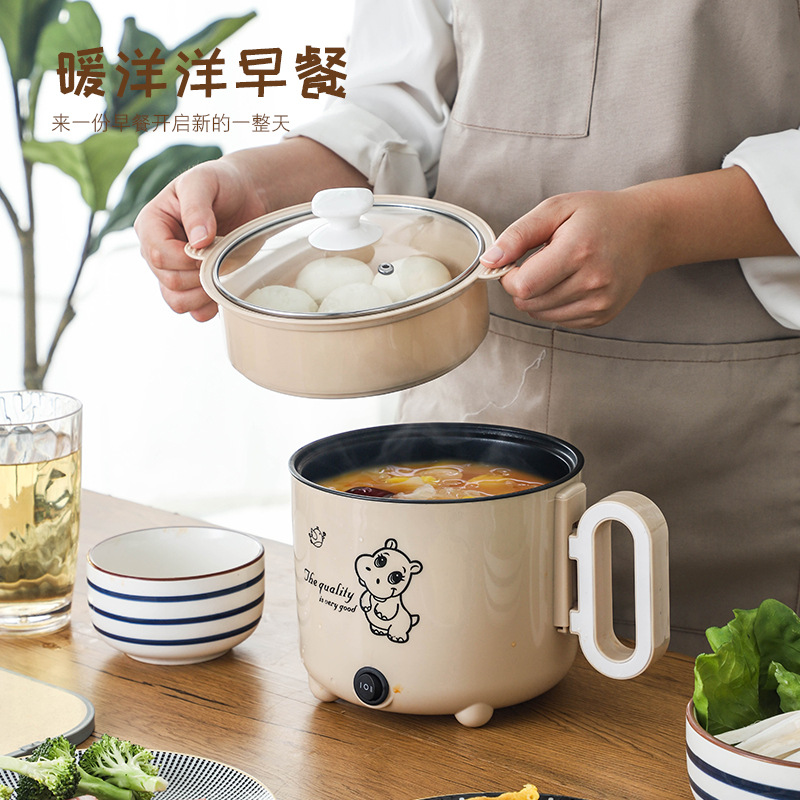 电煮锅学生宿舍锅家用电热火锅一体多功能小电锅小功率220V-110V