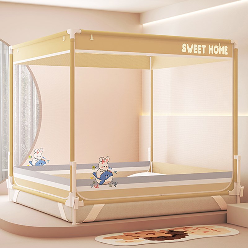 蚊帐家用2025新款150x190卧室1.E2x1.9卡扣围栏极蚊帐防摔全底婴