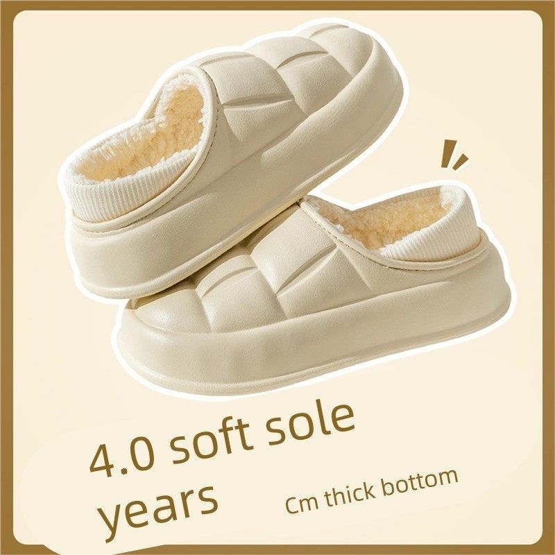 全包棉拖鞋女冬加绒加厚防水防滑冬季月子鞋室内软底保暖鞋可外穿