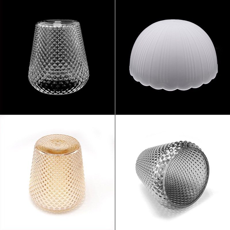 小孔玻璃灯罩灯壳k通用创意奶油风10孔替换客厅吊灯壁灯台灯落地