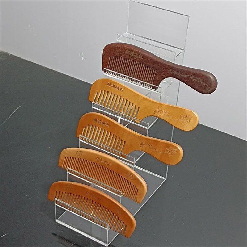透明3456多层牛角楠木桃木梳子酒店一次性用品收纳展示摆放陈列架