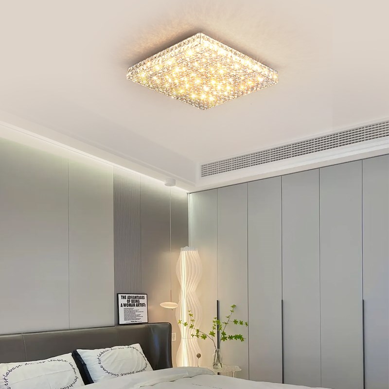 意式水晶吸顶灯客厅灯设计师轻奢现代简约M新款大气卧室灯吸顶灯