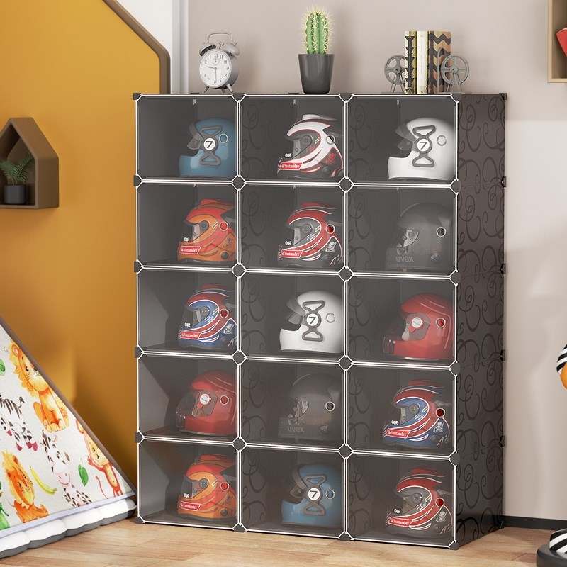 头盔收纳柜摩f托车帽子陈列展示架家用电动机车安全帽落地式置物