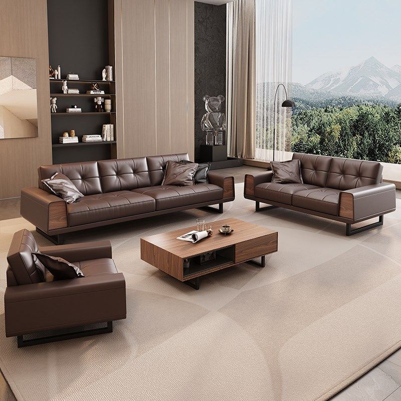 办公室沙发头层牛皮简约贵宾会客接待室休息洽谈区三人位茶几组合,商业/办公家具,沙发,淘宝优惠券,粉丝福利购,淘宝优惠卷