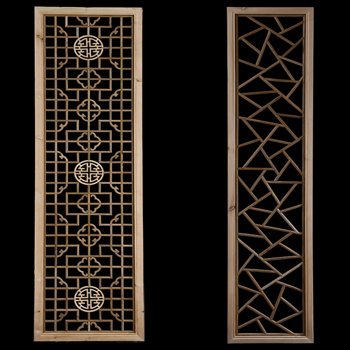 中式实木花格仿古门窗榆木花窗木格雕H花门隔断屏风吊顶背景墙挂